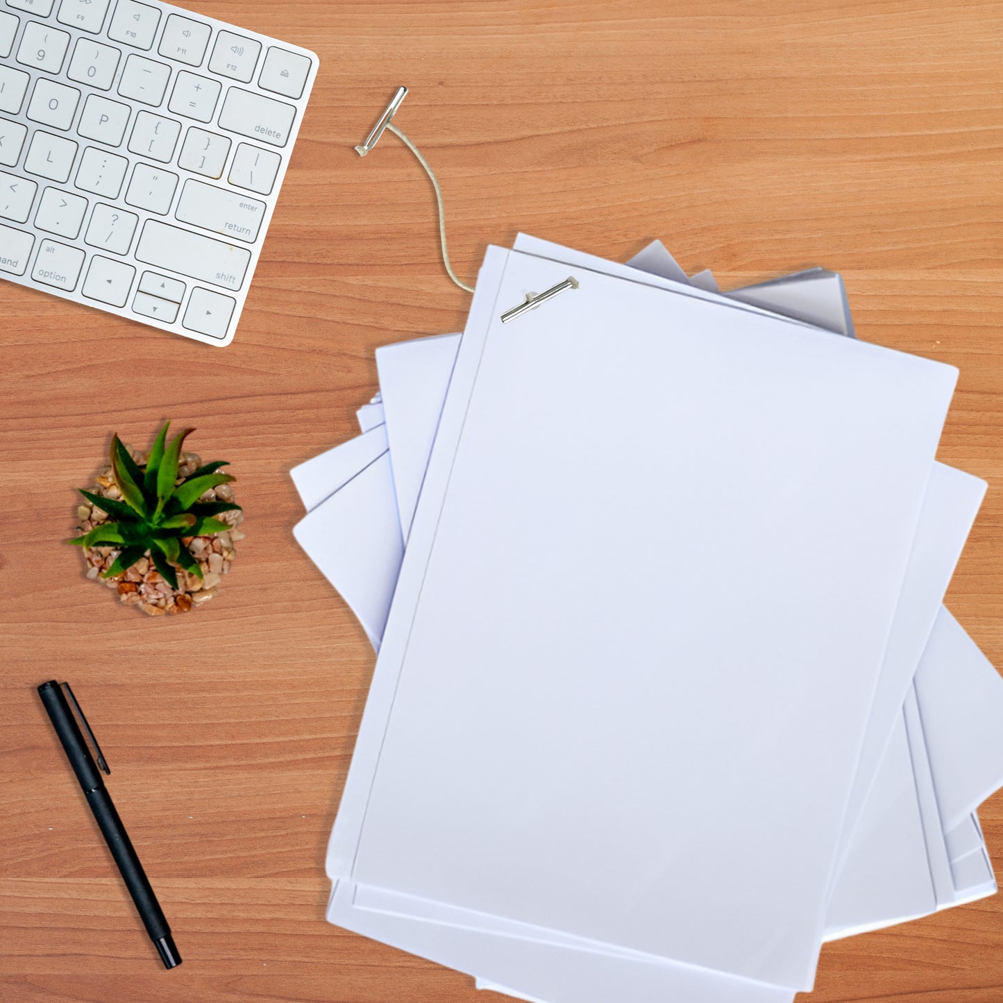 Pack of 100 Elastic White 152mm Metal End Treasury Tags