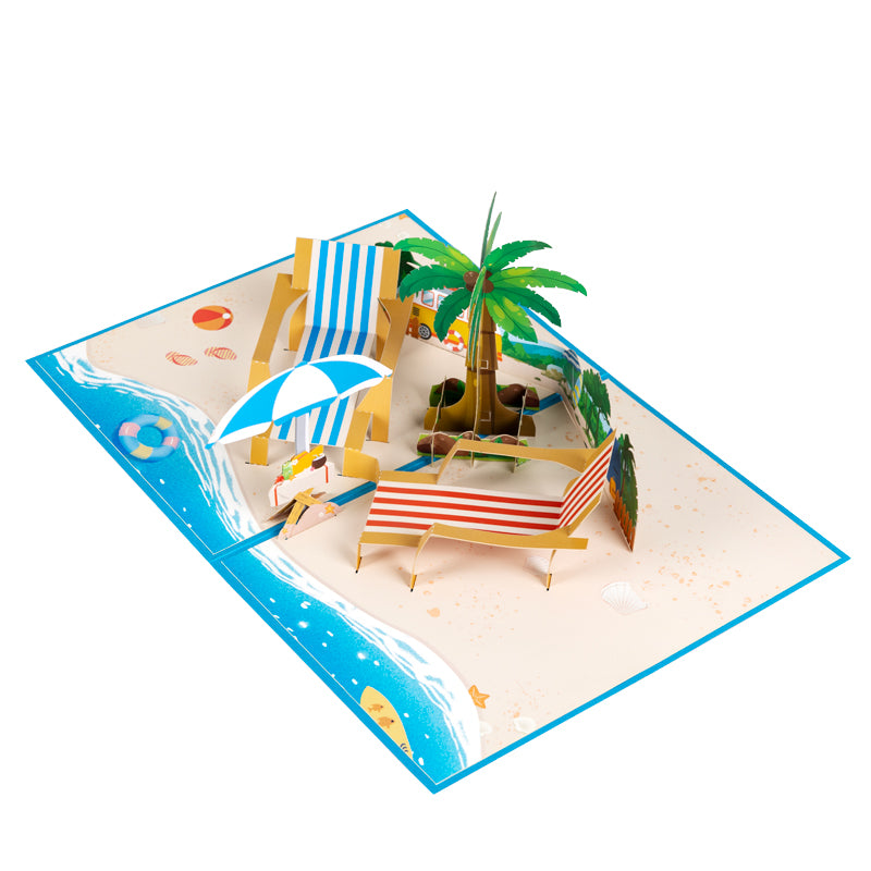 Beach Bliss 3D Summer Pop Up Greeting Card
