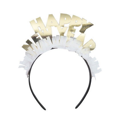 Pack of 4 Assorted Gold & Silver Happy New Year Headbands