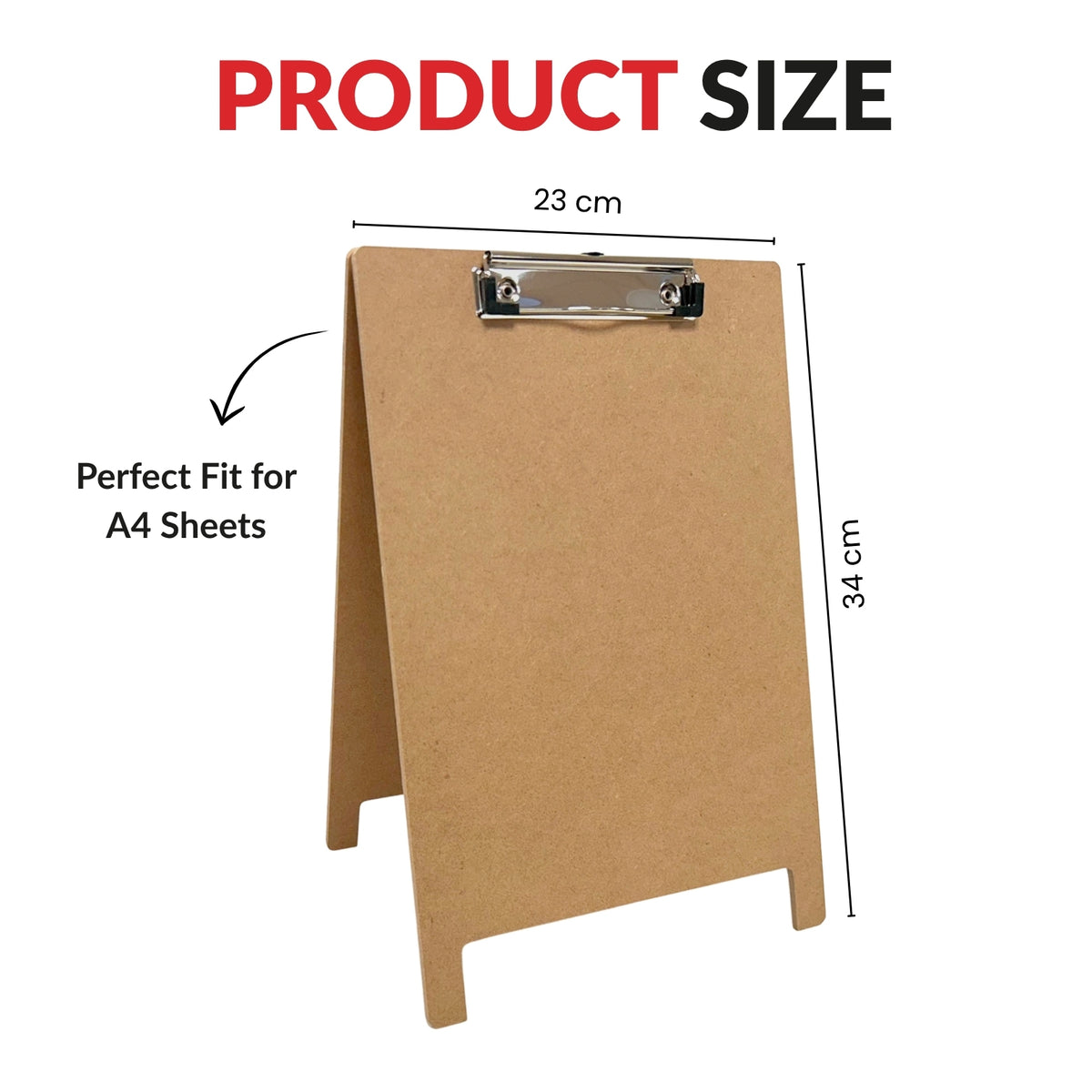 Pack of 6 A4 5mm Thick Wooden Stand Folding Menu Clipboards