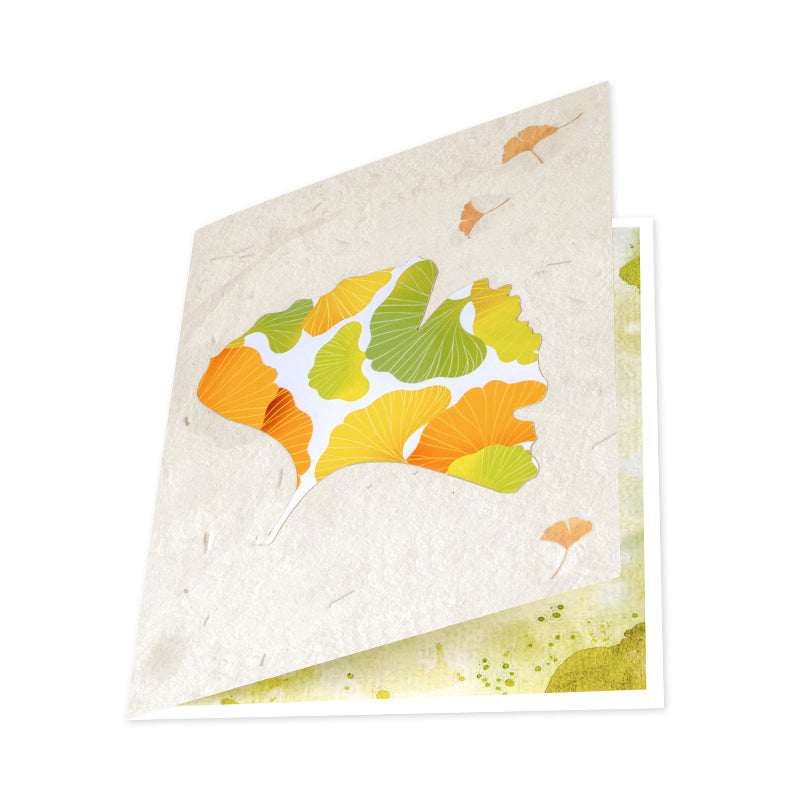 Golden Ginkgo Autumn 3D Pop Up Greeting Card