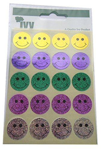 Pack of 45 Holographics Self-Adhesive Smiling Faces Stickers School Reward