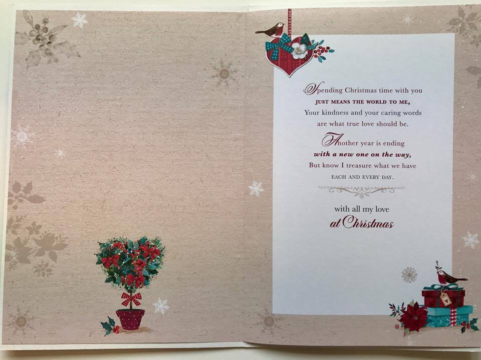 ONE I LOVE - Nice Verse Quality Gold Foil Glitter Christmas Greeting Card