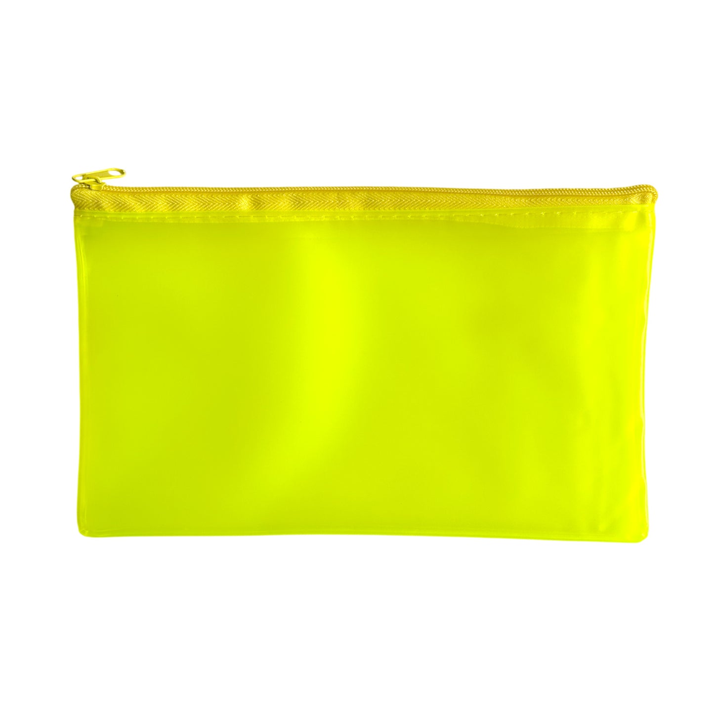 8x5" Frosted Yellow Pencil Case - See Through Exam Clear Translucent