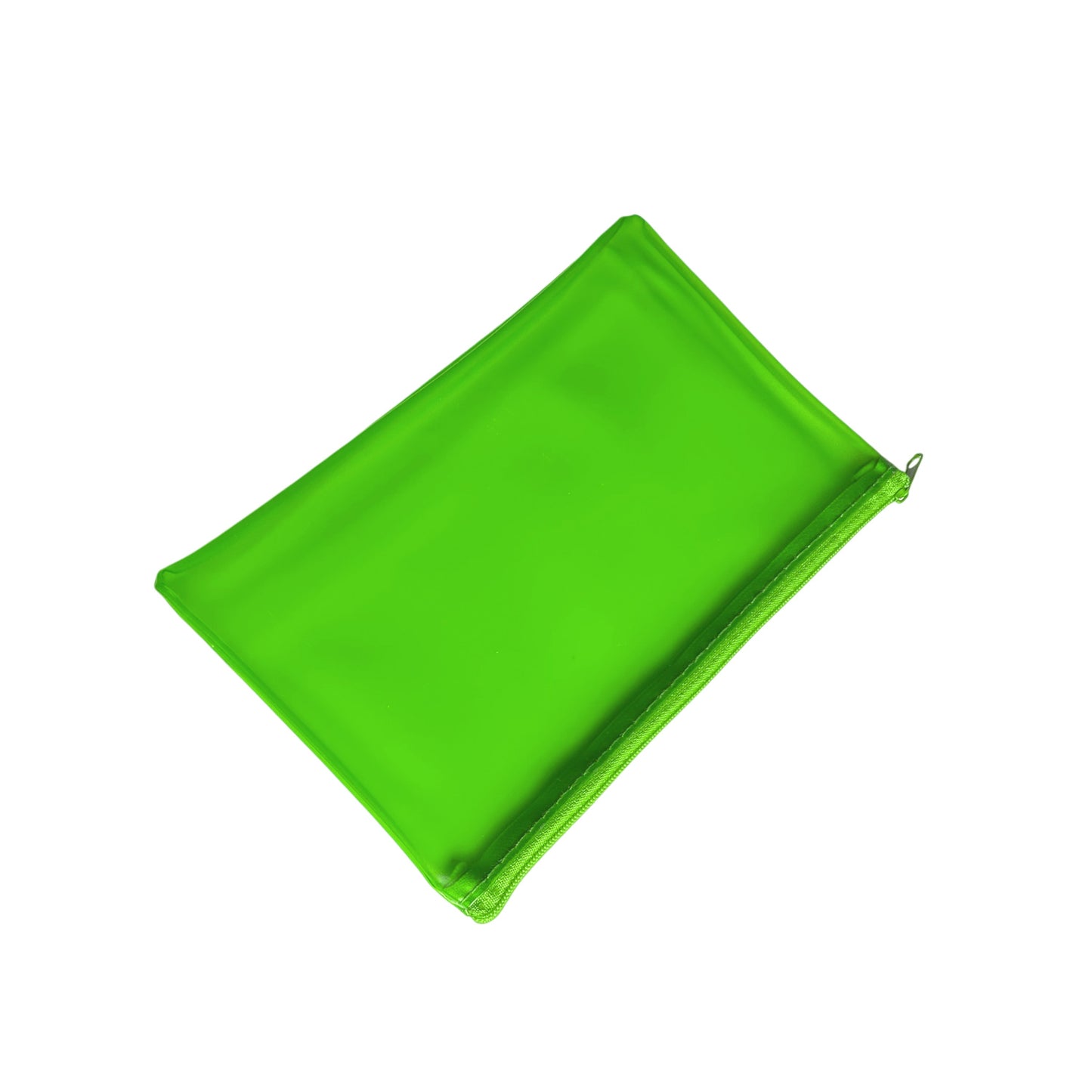 8x5" Frosted Green Pencil Case - See Through Exam Clear Translucent