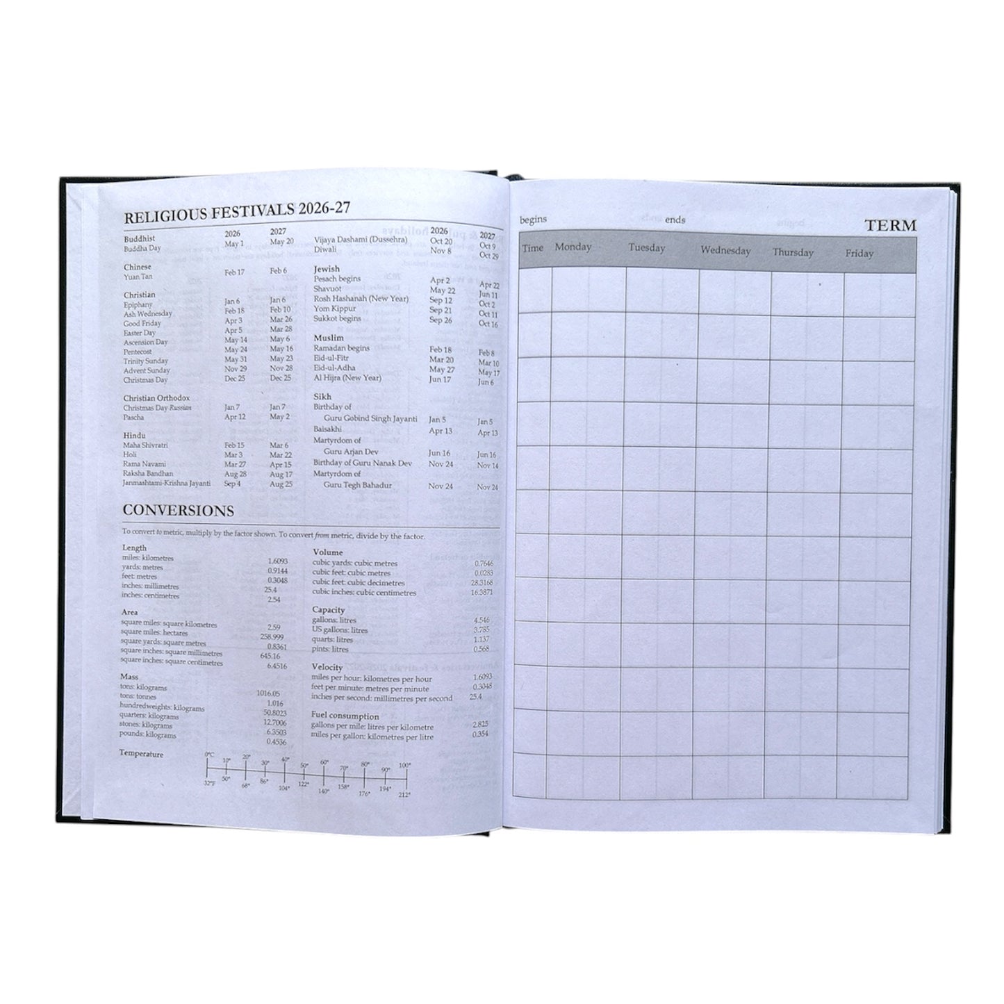 Janrax 2026-2027 A5 Week To View Burgundy Academic Diary