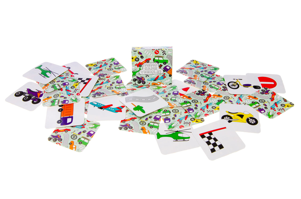 Pack of 12 Vehicles Mini Memory Games 28 Cards