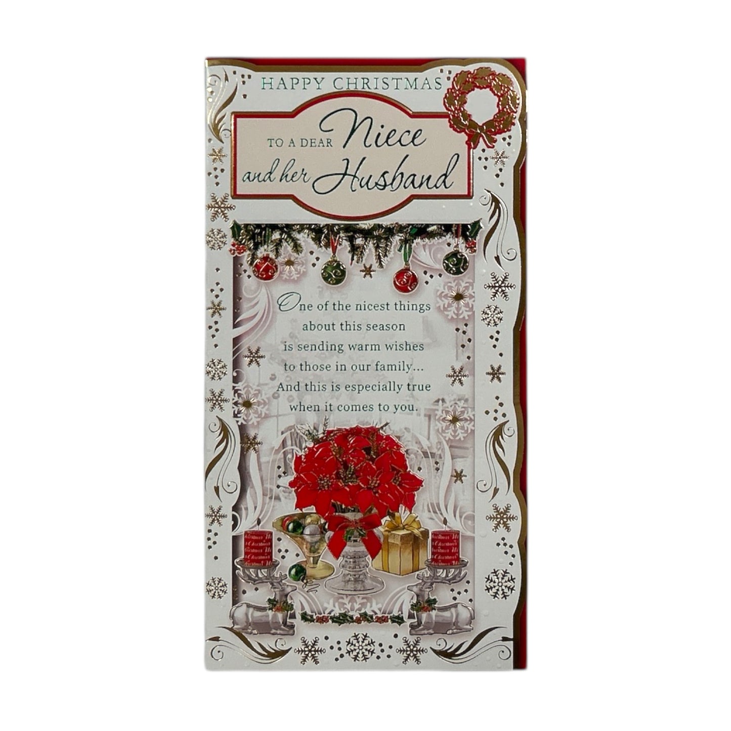 For Niece and Her Husband Warm Wishes Christmas Card