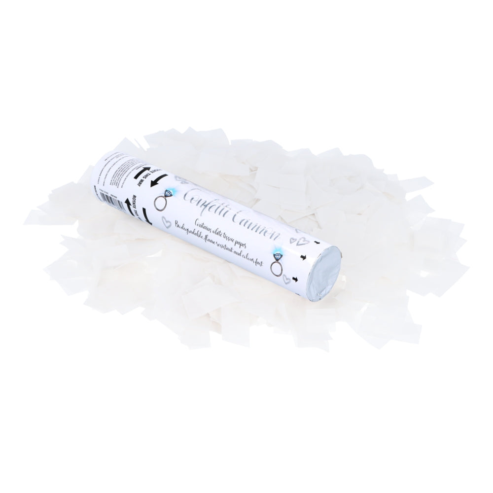 Pack of 24 White Paper Confetti Shooter 20cm