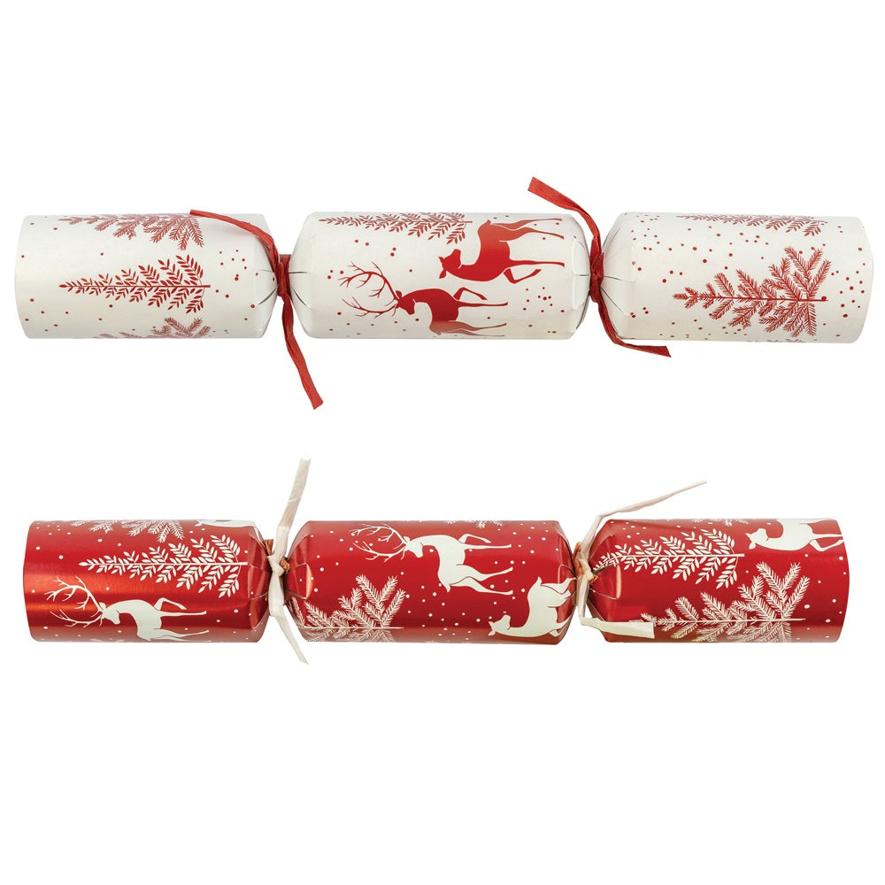 Pack of 100 11" Red & Gold Stag Christmas Dinner Crackers