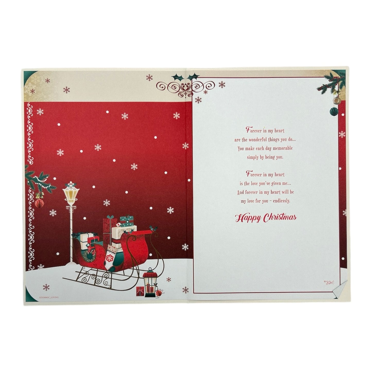 With Love To My Husband Sleigh With Gifts Design Christmas Card