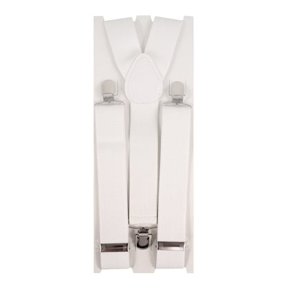 X Shape Trouser Braces White With Strong Metal Clips