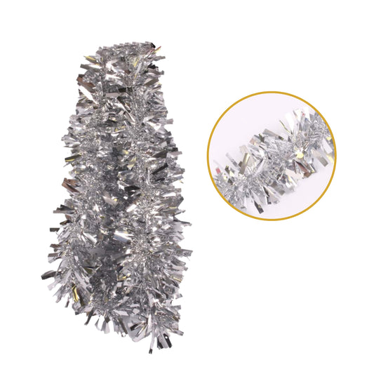 2m Christmas Chunky Silver Tinsel