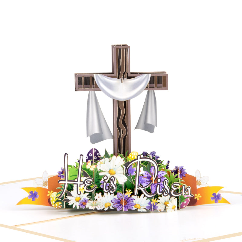 “He Is Risen” Religious Easter Pop Up Card