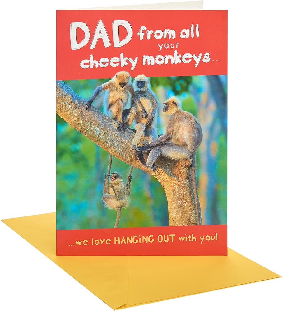 Four Monkeys Design for Dad From All Father's Day Card