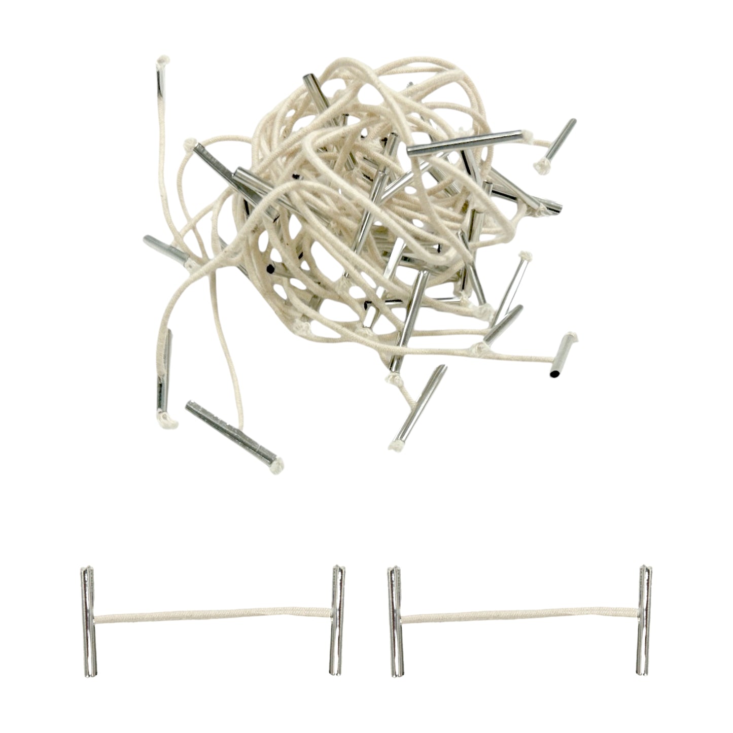 Pack of 500 Elastic White 51mm Metal End Treasury Tags