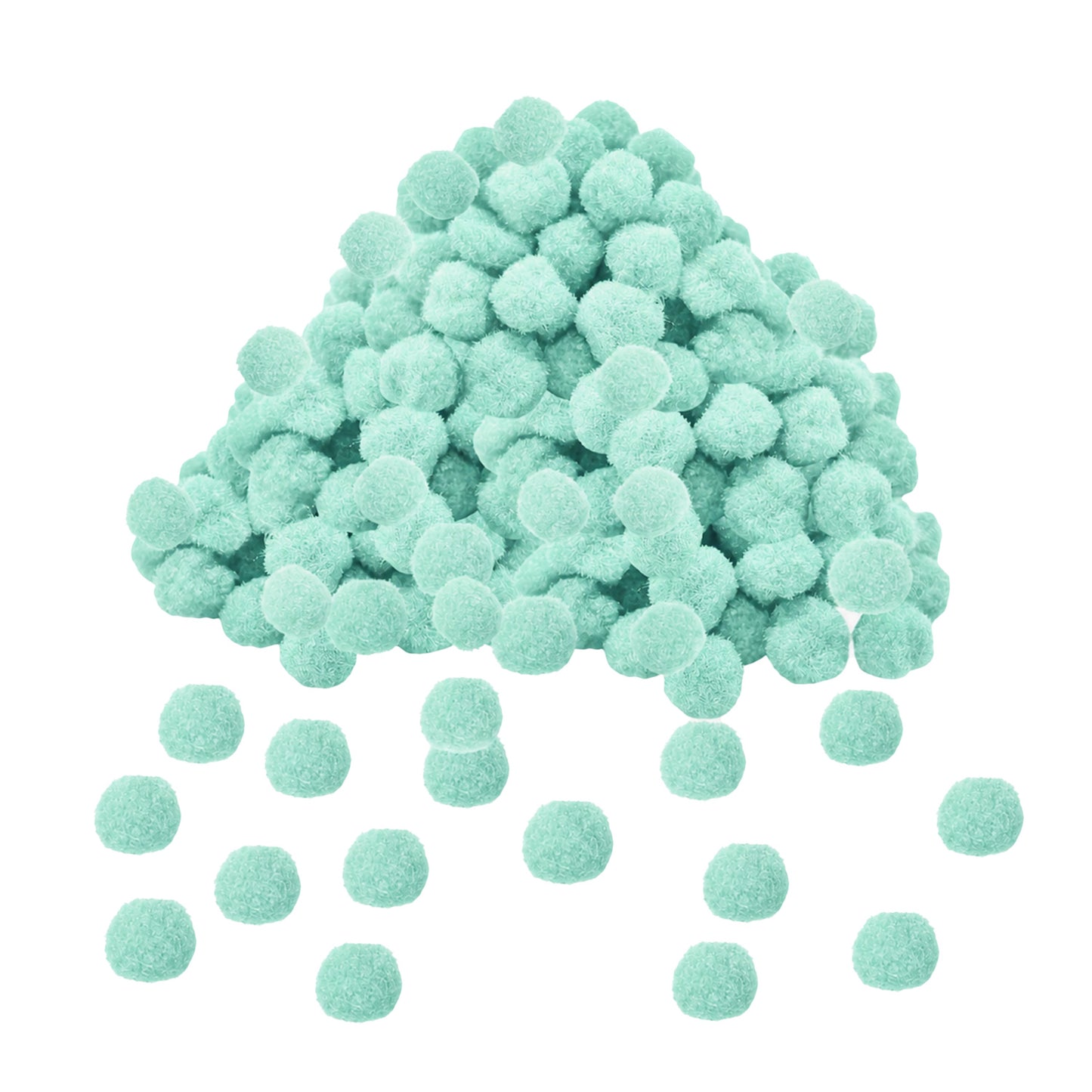 Pack of 250 Mint Pom Poms 1.5cm – Soft Fluffy Craft Balls