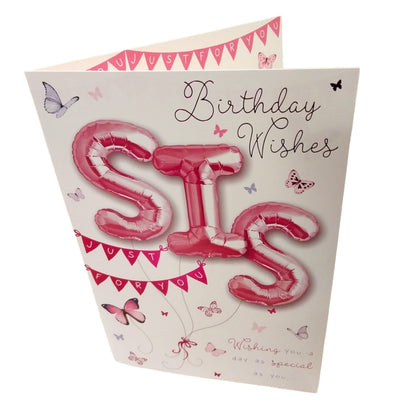 Birthday Wishes Sister Balloon Boutique Greeting Card