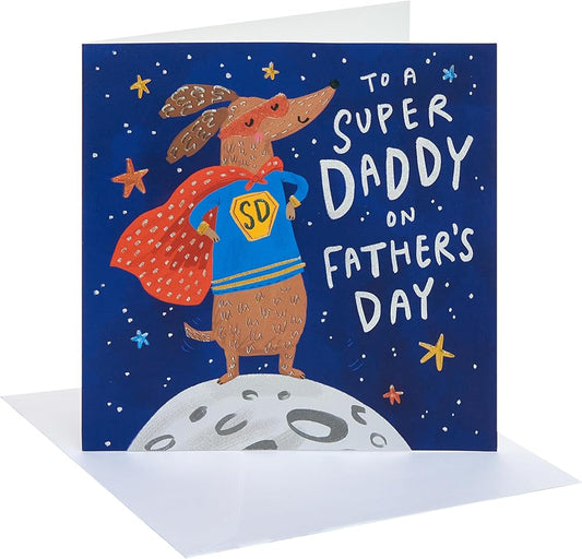 Super Daddy Sausage Dog Design Father's Day Card