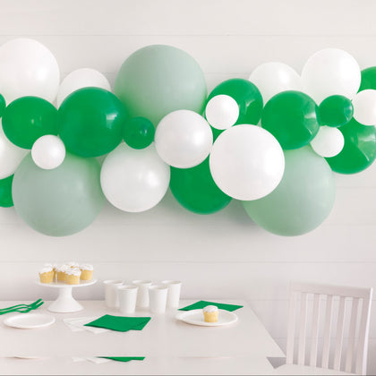 White, Ivory & Green Matte Latex Balloon Arch Kit