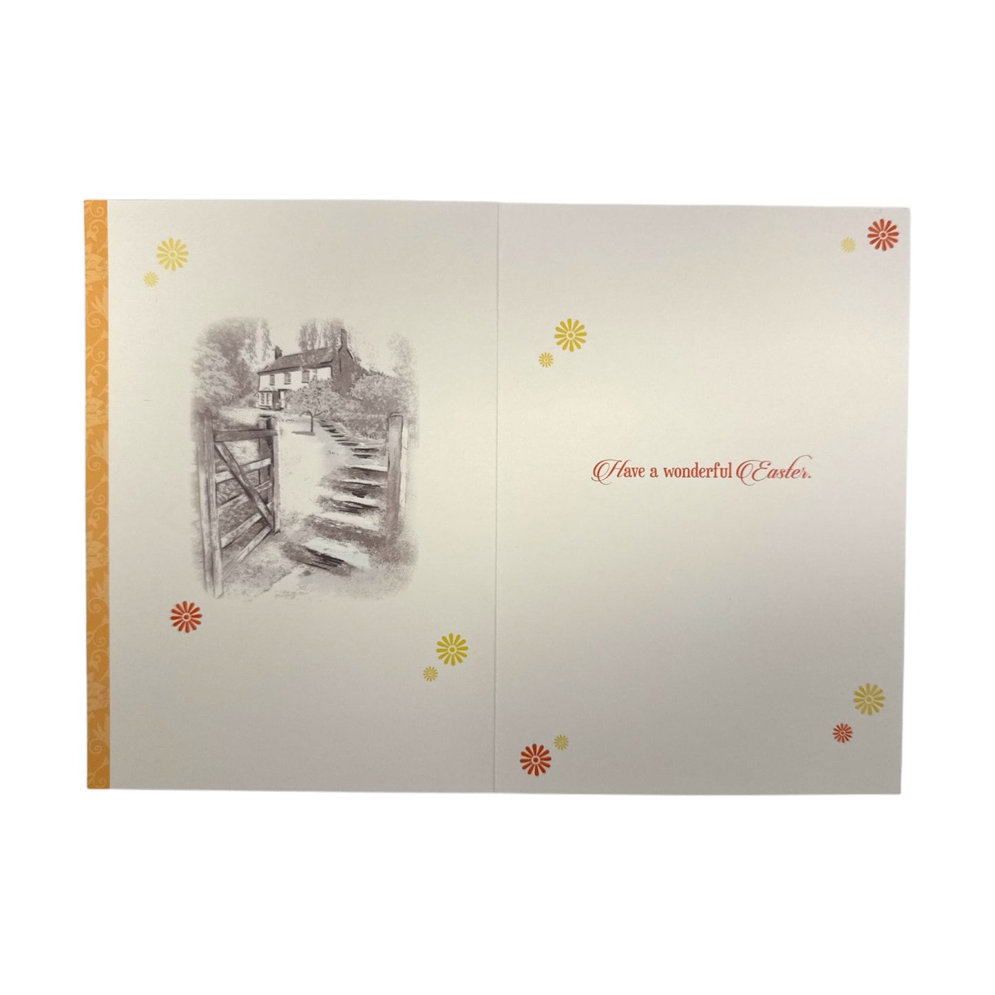 Joy And Happiness Yellow Flowers Design Easter Card