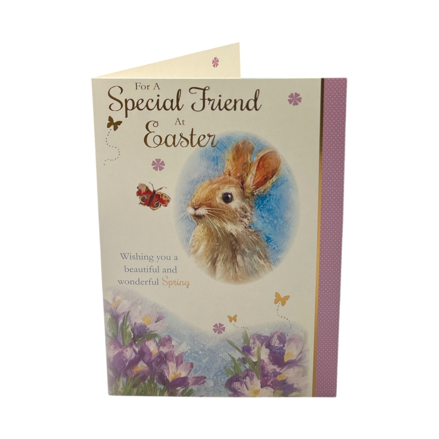 For A Special Friend Cute Rabbit Floral Design Easter Card