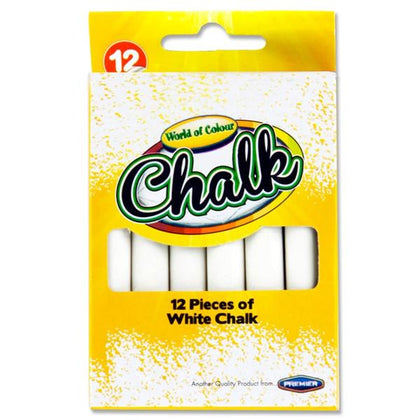 Box of 12 White Chalk by World of Colour