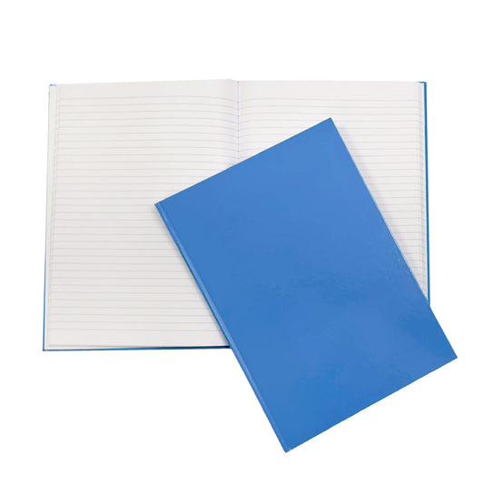 A4 160 Pages 8mm Ruled Blue Casebound Notebook