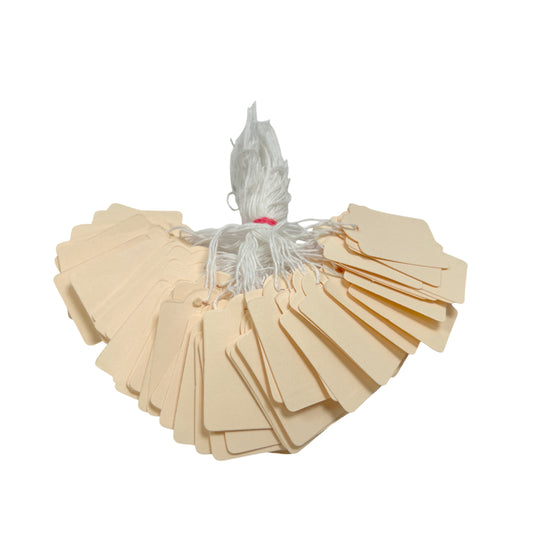 Pack of 600 Large Ivory Strung Tags 36 x 53mm
