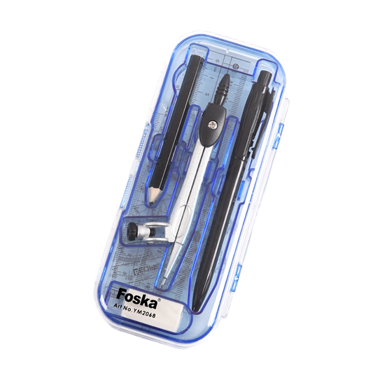 Two Layers Zinc Alloy Compasses with Ruler Math Set