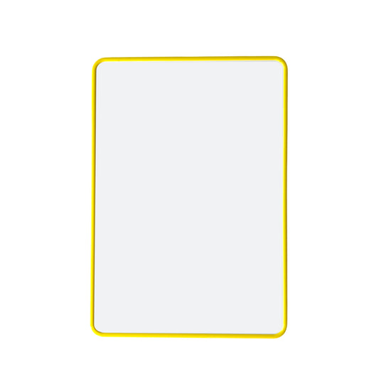 A4 Double Sided Magnetic Erasable MDF Plain Whiteboard With Yellow Border