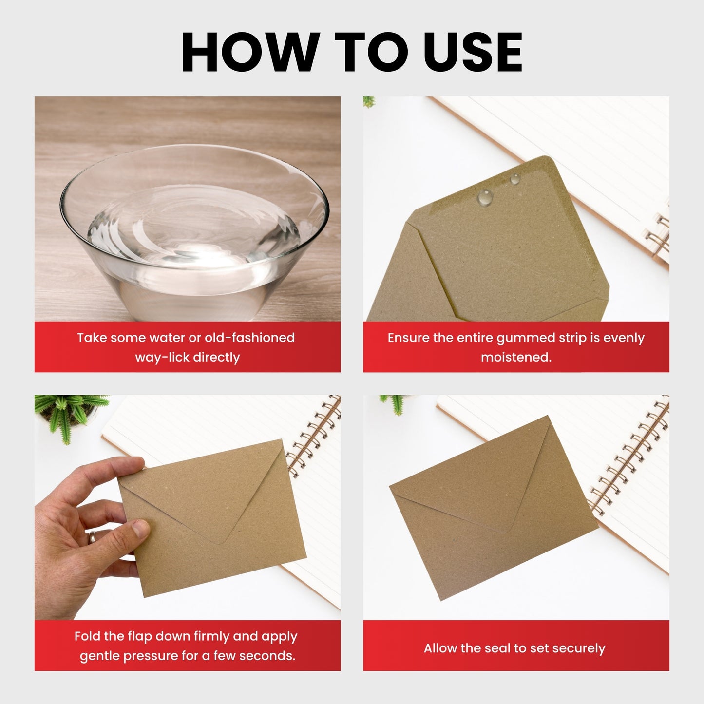 Pack of 50 White 100gsm 114x162mm–C6 Gummed Envelopes