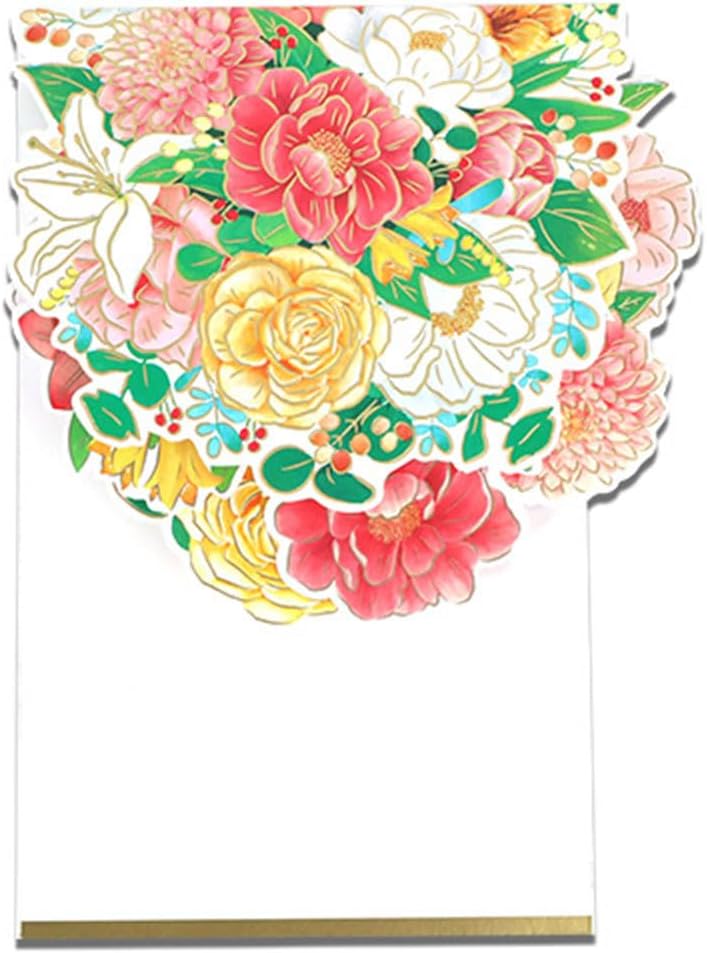 Half‑Masked Floral Bloom 3D Pop Up Greeting Card