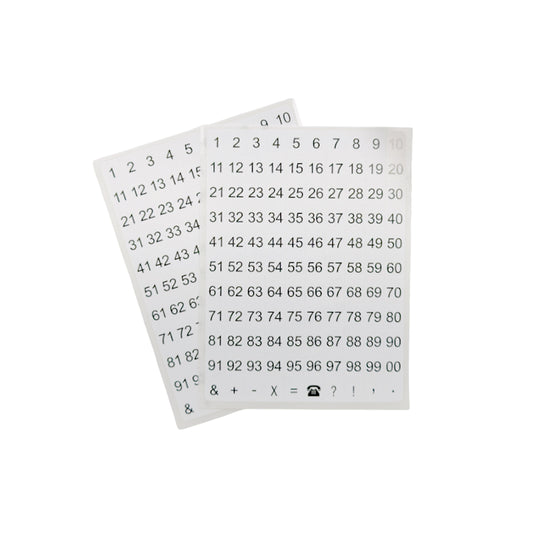 Pack of 2640 White on Black 8x10mm 1-99 Numbers Self-Adhesive Labels