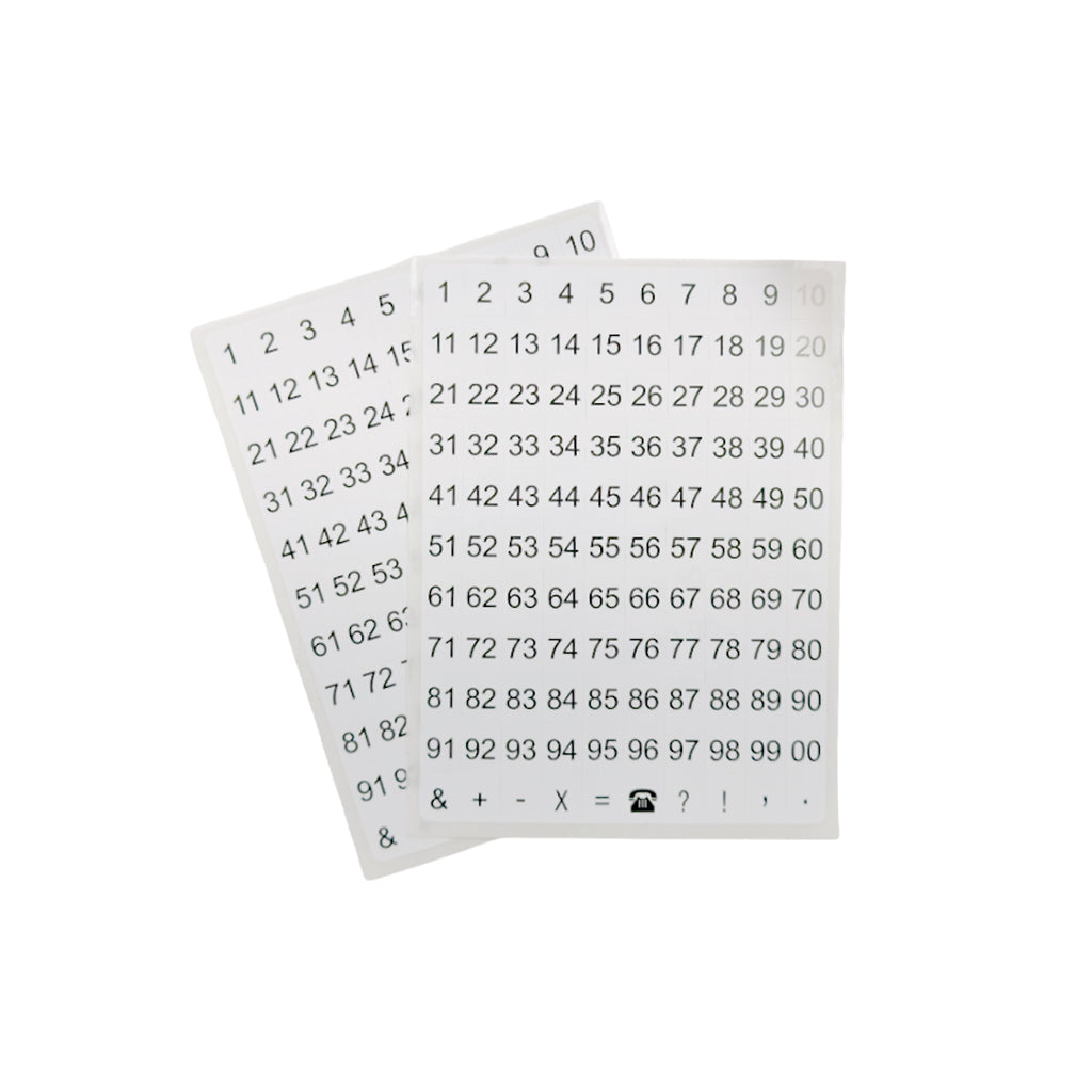 Pack of 2640 White on Black 8x10mm 1-99 Numbers Self-Adhesive Labels ...