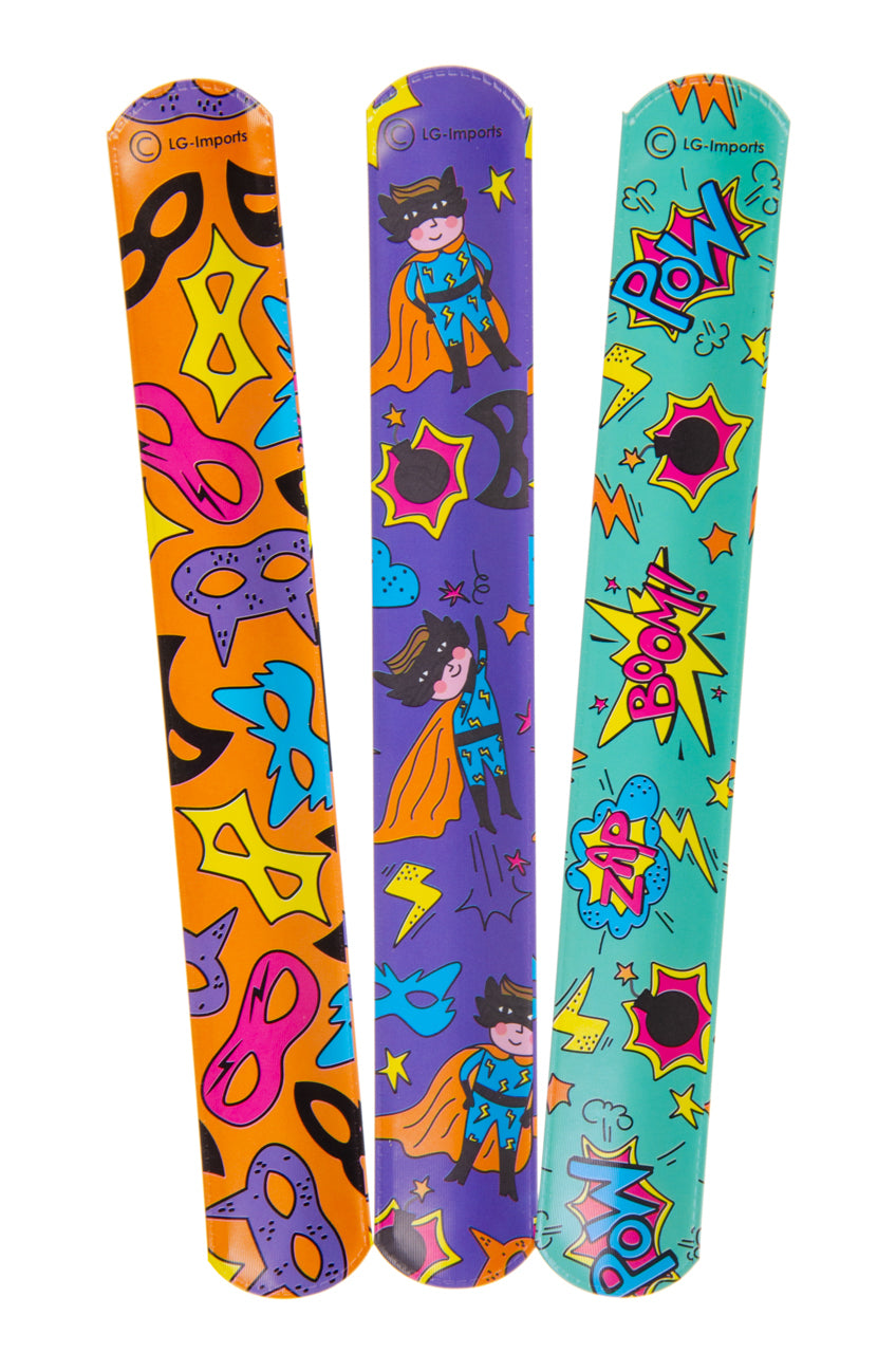 Pack of 12 Superhero Snap Bracelets