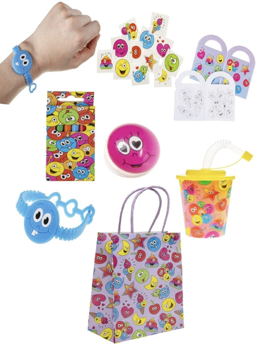 Pre Filled Emotion Theme Kids Party Favour Bag – Gift Bag with Reusable Cup & Themed Toys