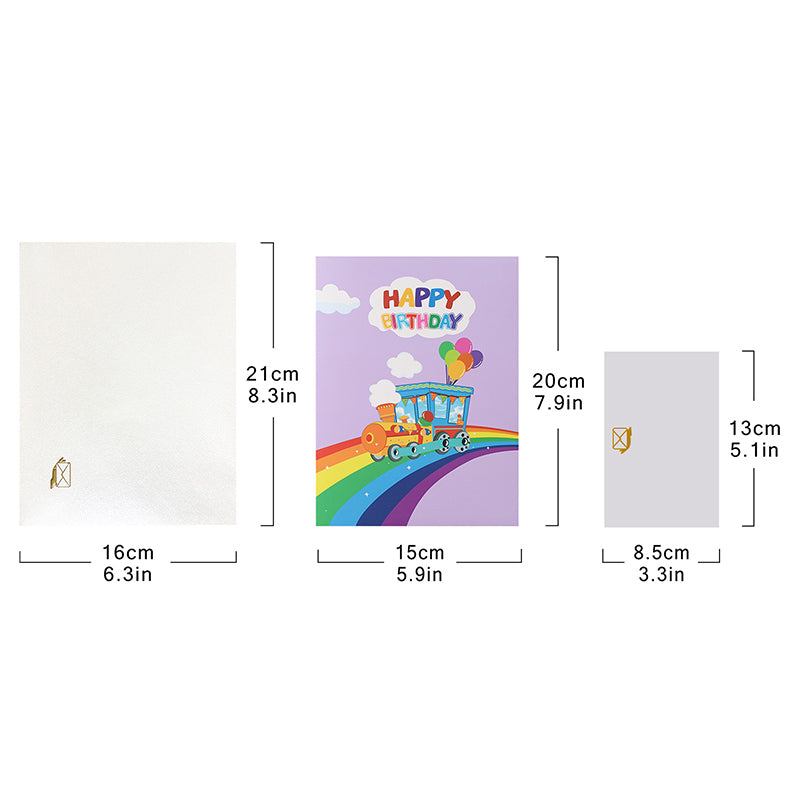 Party on Track 3D Pop Up Train Birthday Card