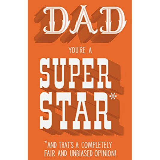 Super Star Dad Happy Father's Day Orange Greeting Card 