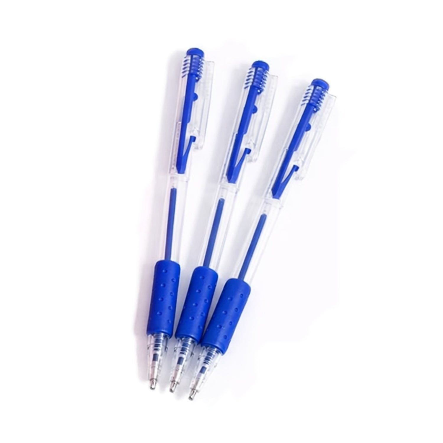 Pack of 12 Retractable Design Rolling Blue Ball Pens– Choice Wholesale