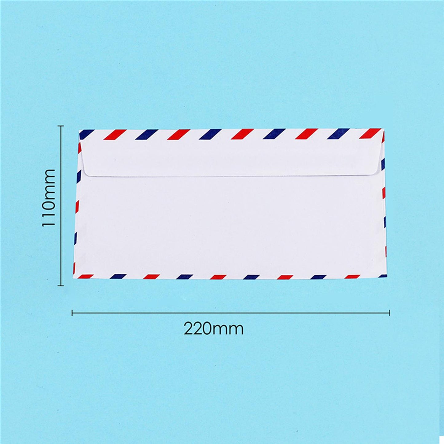 Pack of 25 80gsm Red and Blue Strip Self-Adhesive Air Mailing Envelopes 11 x 22cm