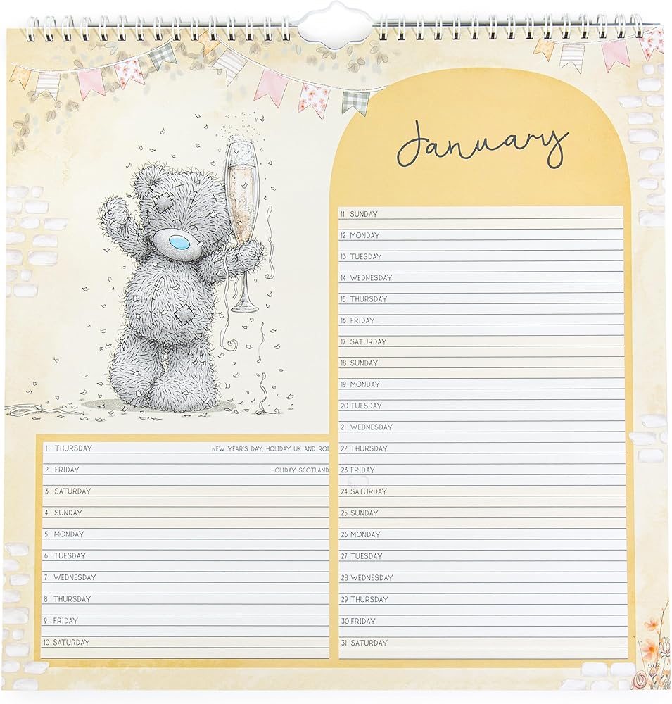 Me to You Tatty Teddy 2026 Square Wiro Calendar
