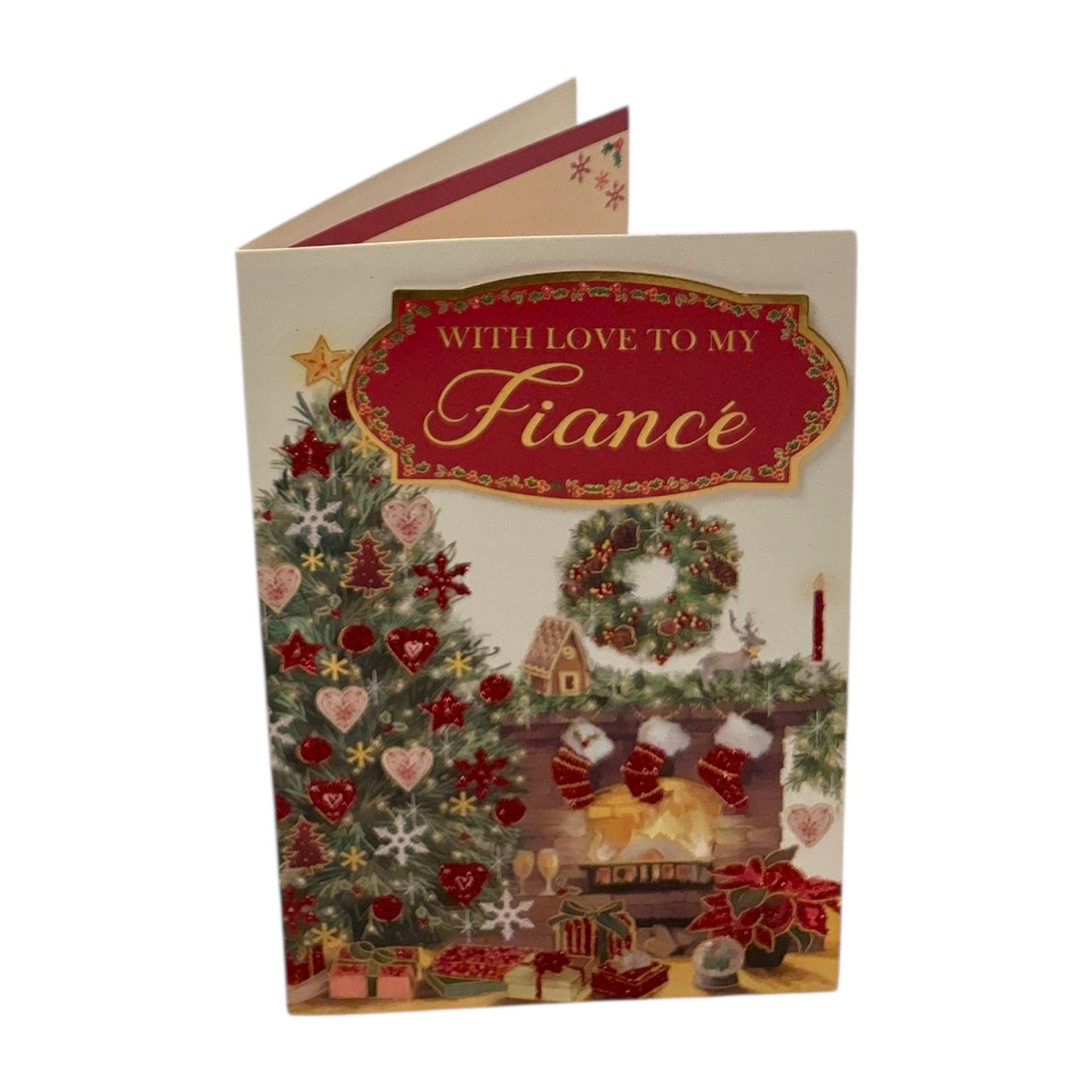 With Love To My Fiance Amazing Decorated Room Design Christmas Card