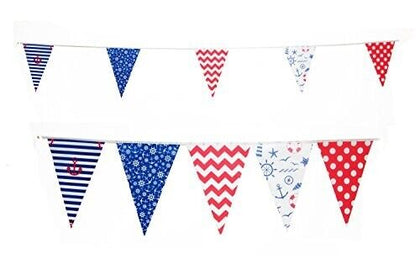 Nautical Print Bunting 10m with 20 Pennants