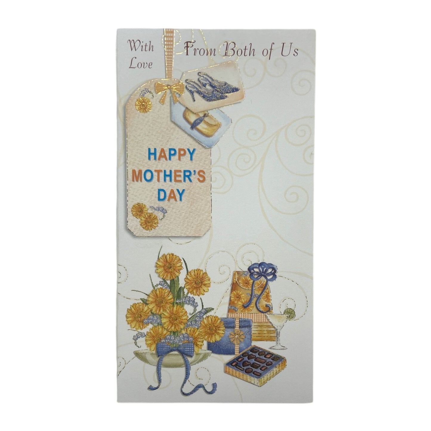From Both Of Us Bouquet of Yellow Flowers And Gifts Design Mother's Day Card