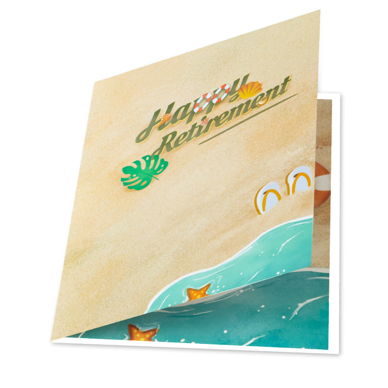 Chill & Cheers Beach Themed 3D Pop Up Retirement Card