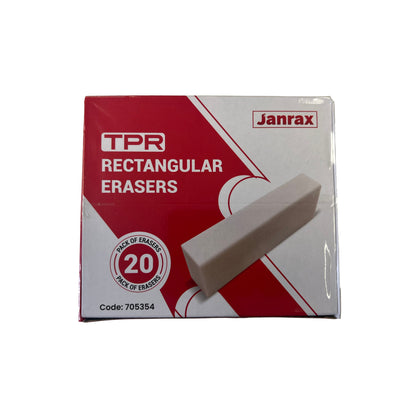 Pack of 20 TPR Rectangular Erasers