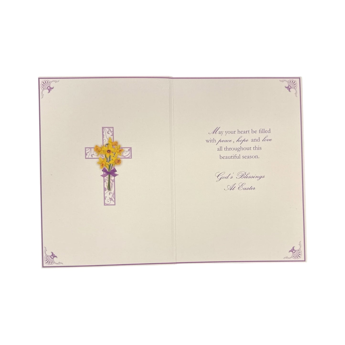 To Both Of You Yellow Floral Cross Design Easter Card