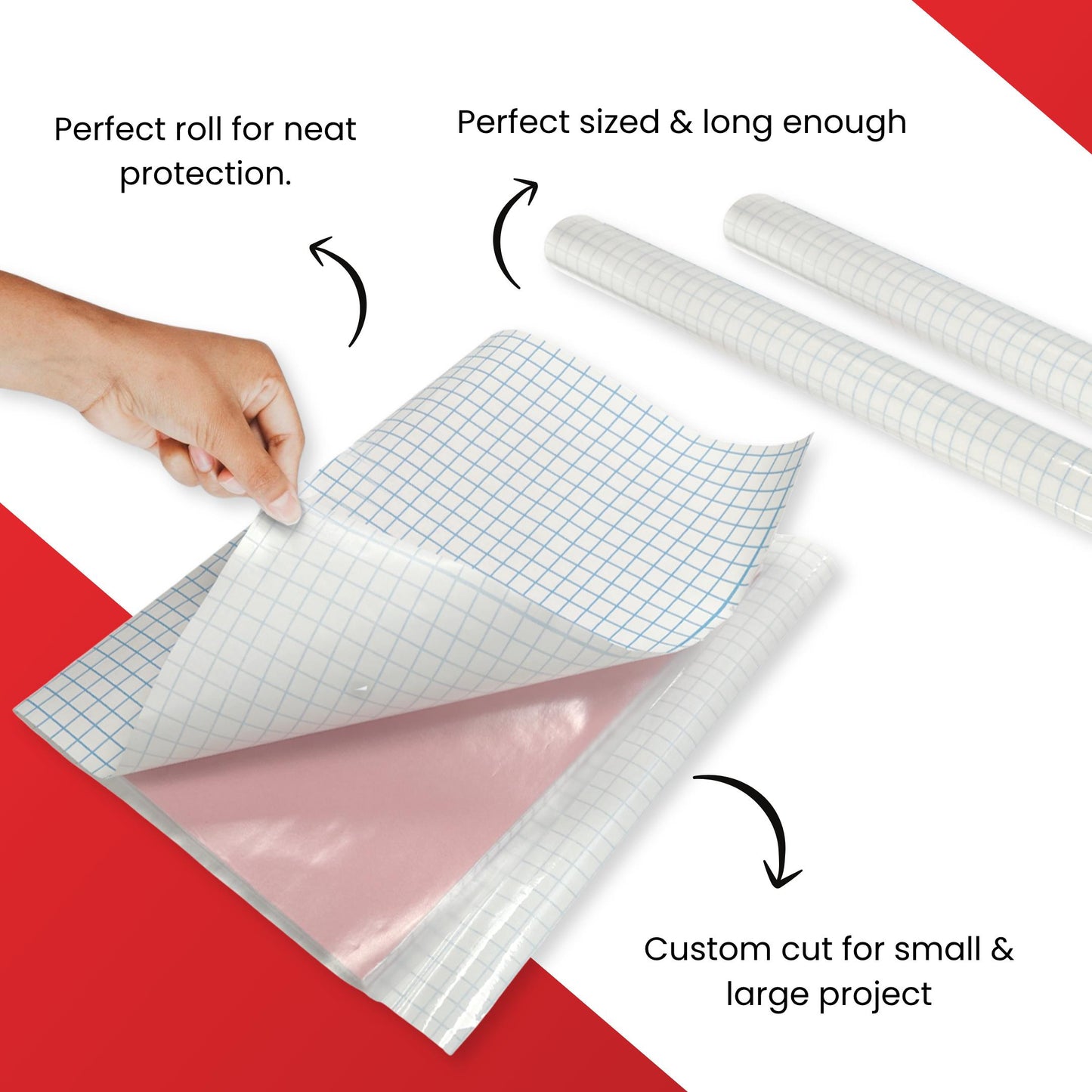 Pack of 6 Janrax 50cm x 10m Clear Glossy CPP 0.06mm Thick Self-Adhesive Book Cover Rolls