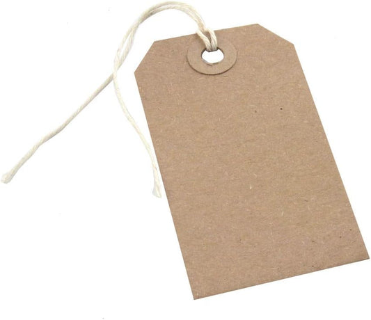 Pack of 1000 146x73mm Buff Strung Tags